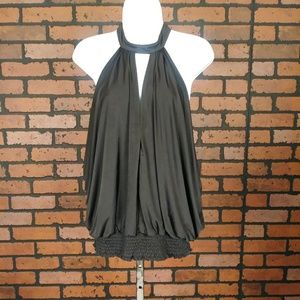 Black sleeveless top